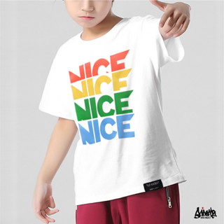 🔥 9.9 SALE 🔥 ® เสื้อเด็ก Oversize รุ่น Nice สีขาว เสื้อผ้าเด็ก ชาย หญิง Kols