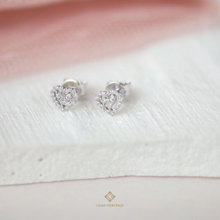 Gems Heritage  : Mini heart diamond earring(erwg268)