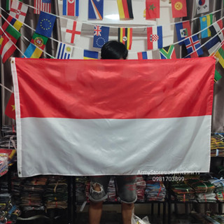 &lt;ส่งฟรี!!&gt; ธงชาติ อินโดนีเซีย Indonesia Flag 4 Size พร้อมส่งร้านคนไทย