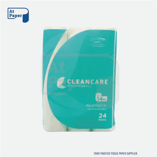 AtPaper Cleancare กระดาษชำระม้วนเล็ก ทิชชู่ม้วน กระดาษทิชชู่ กระดาษชำระ 14 เมตร จำนวน 144 ม้วน/1 ลัง