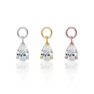 PiercingRoomByJay Teardrop CZ Charm Earring Charm เงินแท้