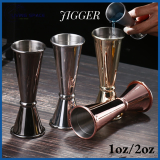 ★COD★ สแตนเลสสตีลออนซ์ 1oz/2oz ถ้วยวัดสองหัว ถ้วยออนซ์ Cocktail Jigger Measure Cup