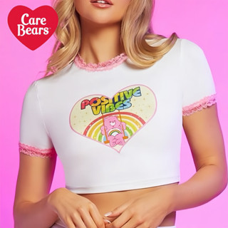 Care Bears เสื้อยืด ครอป ตัดขอบลูกไม้ ของแท้‼️‼️