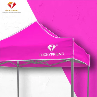 LUCKYFRIEND เต็นท์พับได้ ขนาด 2x2/2x3/3x3 เมตร รุ่นโครงหนา (สีดำ) + ผ้าใบหนา 700D 9สี) เต็นท์พับ เต็นท์ขายของตลาดนัด