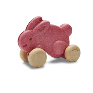 PlanToys ของเล่นไม้ แปลนทอยส์ รถกระต่าย สีชมพู รถของเล่น ของเล่นเสริมทักษะ Push Along Bunny - Pink (1y+)