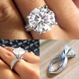 แหวนเพชร 3 กะรัต moissanite (โมอีส) เงินแท้ ชุบทองคำขาว -A4674