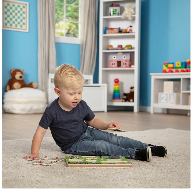 (ของแท้ USA) จิ๊กซอว์หมุด มีเสียง สวนสัตว์ Melissa & Doug Sound Puzzle Zoo จิ๊กซอว์ จิ๊กซอว์เด็ก 727 - รูปที่ 4