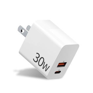 สายชาร์จ Fast Charger PD30W QC3.0 USBA+C สำหรับ iPhone, Android