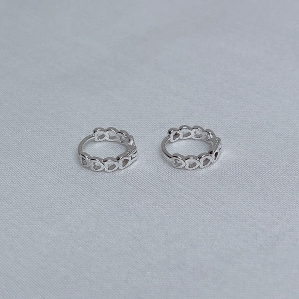 100-littlegirl gifts-Hollow heart shaped s925 ขนาด 10 mm,13mm
