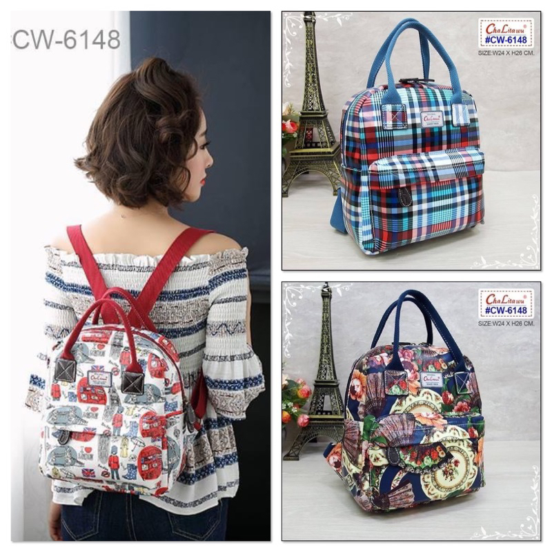 กระเป๋าเป้กันน้ำ เคลือบลายPVC แบรนด์แท้ ChaLitaWu (จัดส่งรวดเร็วทันใจ😍)