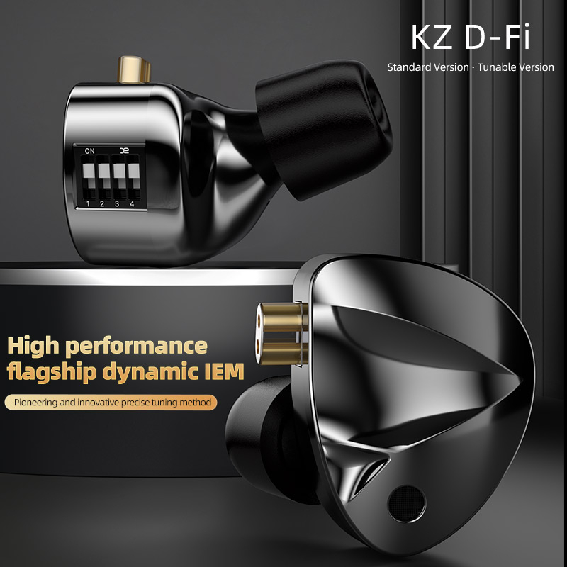หูฟัง KZ D-Fi หูฟังอินเอียร์ ปรับเสียงออดิโอได้ หูฟังเบสหนัก ไดรเวอร์ไดนามิกแม่เหล็กคู่ In Ear Earphone หูฟังกีฬา HiFi