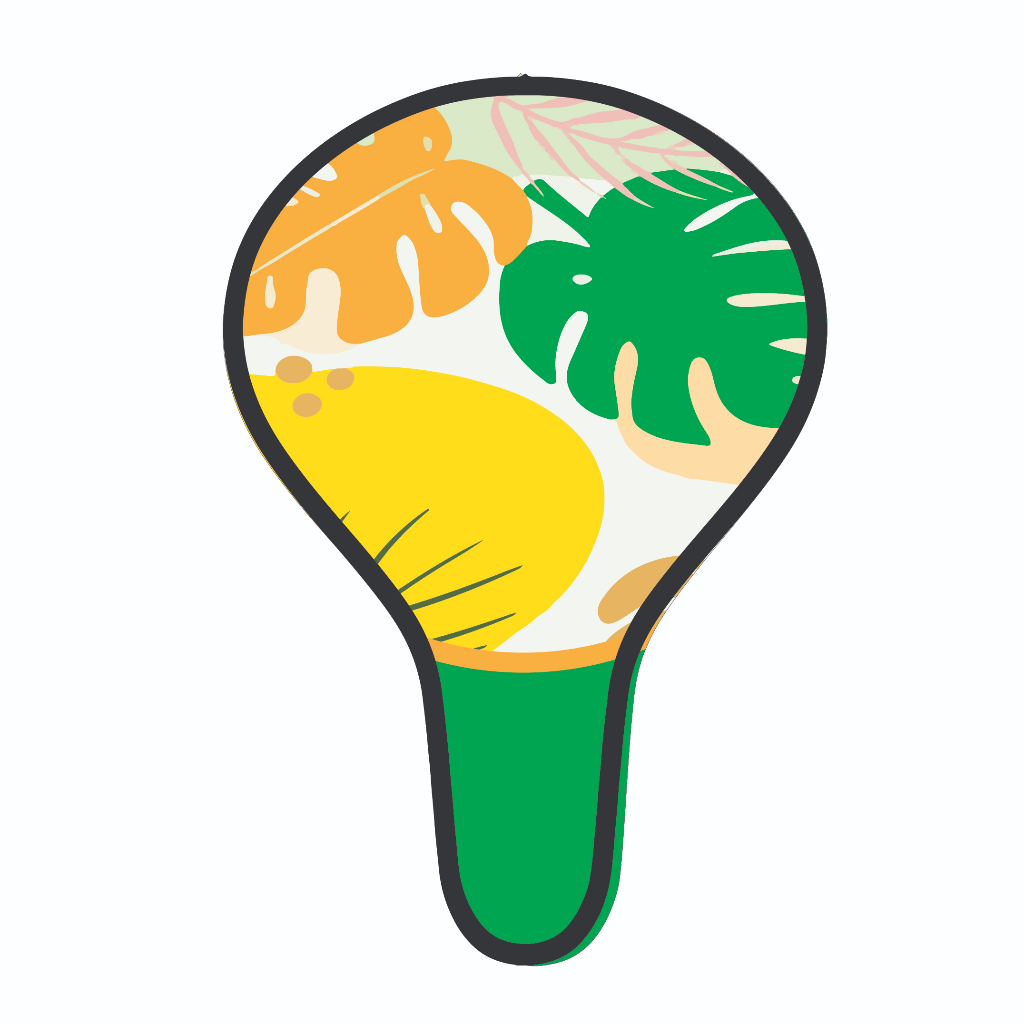 พัดสปริง พัดพับได้ พัดพิมพ์ลาย มียางรัด ขนาดมาตรฐาน 21x31 cm - รูปที่ 4