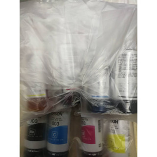 หมึกแท้ Epson L3110 L3150 L3210 L3250 Origianal Epson 003 Ink Bottle 65ml. (สีดำ, ฟ้า, ชมพู, เหลือง) ไม่มีกล่อง แท้100%