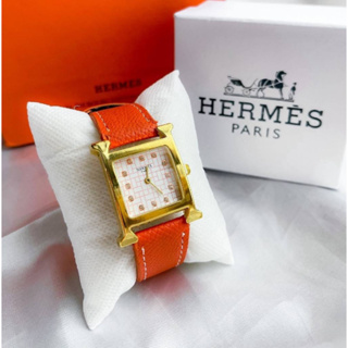 นาฬิกา Hermes อะไหล่ทอง ตัวเรือนรูป H อะไหล่ทอง #นาฬิกาข้อมือ#นาฬิกาแฟชั่น#นาฬิกาผู้หญิง