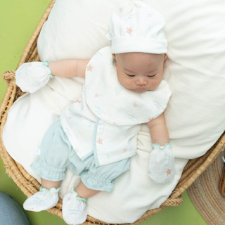 Granny Ben เซตถุงมือถุงเท้าใยเทนเซล Summer Paradise Collection TENCEL™ Muslin mittens and socks