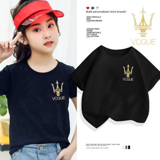 H419   (ส่งจากไทย)เสื้อยืดเด็กแขนสั่ง ลายแฟชั่นสวยน่ารัก.ใส่ได้ทั้งเด็กชายและเด็กหญิง