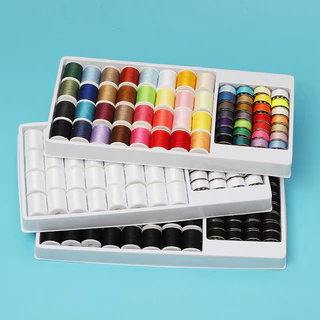 ด้ายเย็บผ้า กล่องด้ายเย็บผ้า คละสี/สีดำ/สีขาว 60ชิ้นมินิ(32+28) Spool อุปกรณ์เย็บผ้า