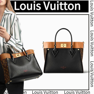 หลุยส์วิตตอง Louis Vuitton   CABAS ON MY SIDE/กระเป๋าผู้หญิง/กระเป๋าสะพายข้าง/กระเป๋าสะพายไหล่/คลาสสิก/ซื้อแท้