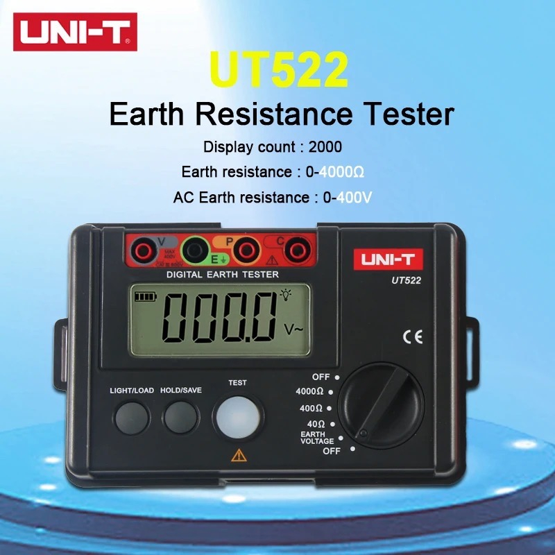 【UNI-T Original】UNI-T UT522ดิจิตอลสายดินตัวทดสอบความต้านทานLightning Rodเครื่องตรวจจับฟ้าผ่าต่ำTester - รูปที่ 2