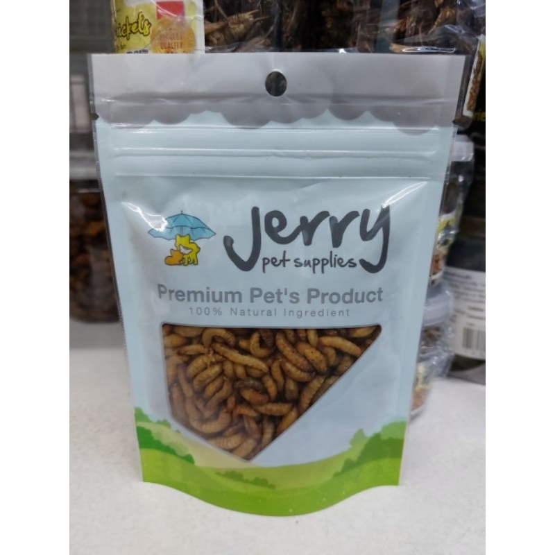 Jerry​ หนอนเเว็กซ์อบเเห้ง อาหารเสริมโปรตีนสำหรับชูก้าร์​ กระรอก เเฮมสเตอร์​ และสัตว์ฟันเเทะ