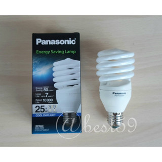 หลอดทอร์นาโด Panasonic 25W แสงสีขาว รุ่นประหยัดไฟขั้วเกลียวE-27 ของแท้100%