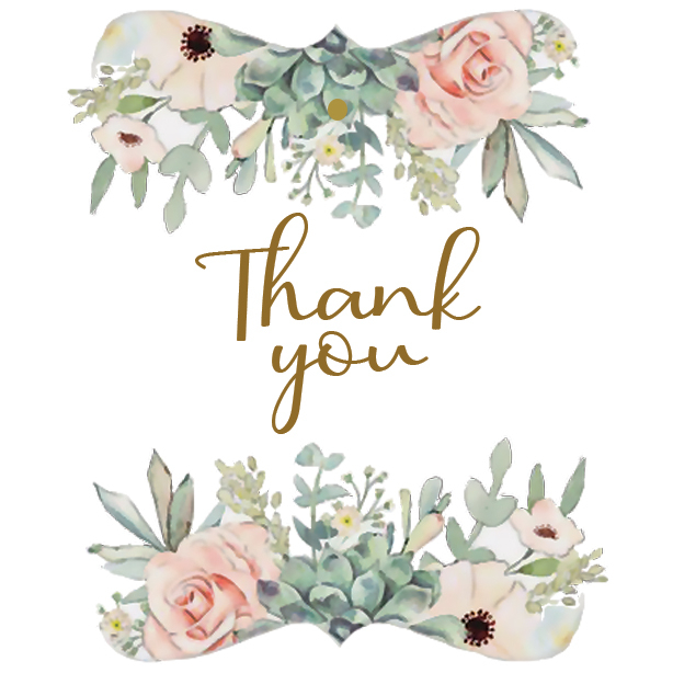 ป้ายTag Thank you ขนาด5*5cm พร้อมเชือก
