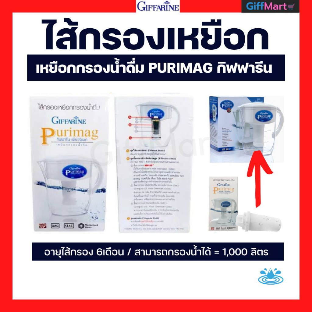 ไส้กรองGiffarine ไส้กรองเหยือกกิฟฟารีน เพียวริแมก Purimag Giffarine