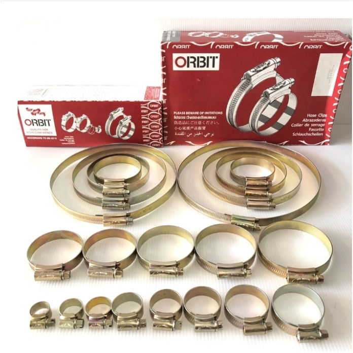 ORBIT เข็มขัดรัดท่อ กิ๊บรัดสายยาง เข็มขัดรัดสายยาง ชนิดเหล็ก (ยกกล่อง สุดคุ้ม) ซื้อเถอะ!!