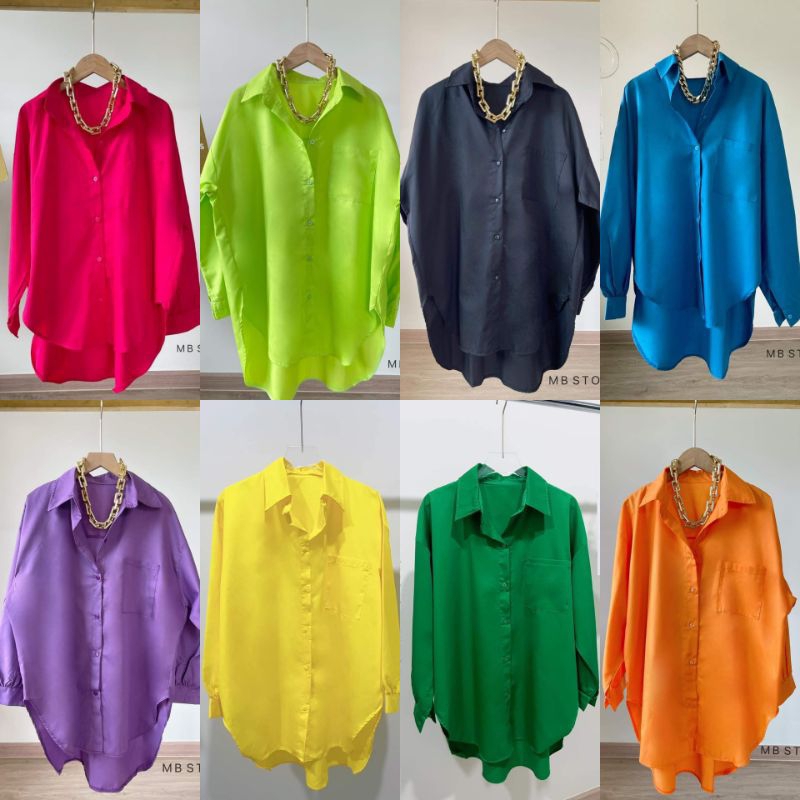 เสื้อเชิ้ตแขนยาวโิิอเวอร์ไซส์ colorful shirts