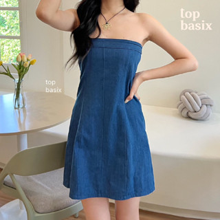 [TOPBASIX] - Jeans Mini Dress เดรสยีนส์