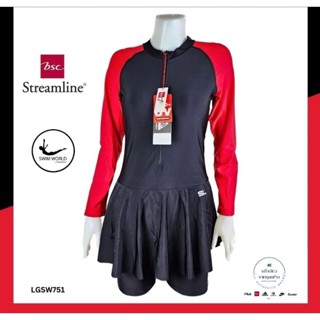 ชุดว่ายน้ำผู้หญิง swim world by BSC streamline ลดเยอะมาก(ชุดว่ายน้ำ)มีซับในมีฟองน้ำกันUV