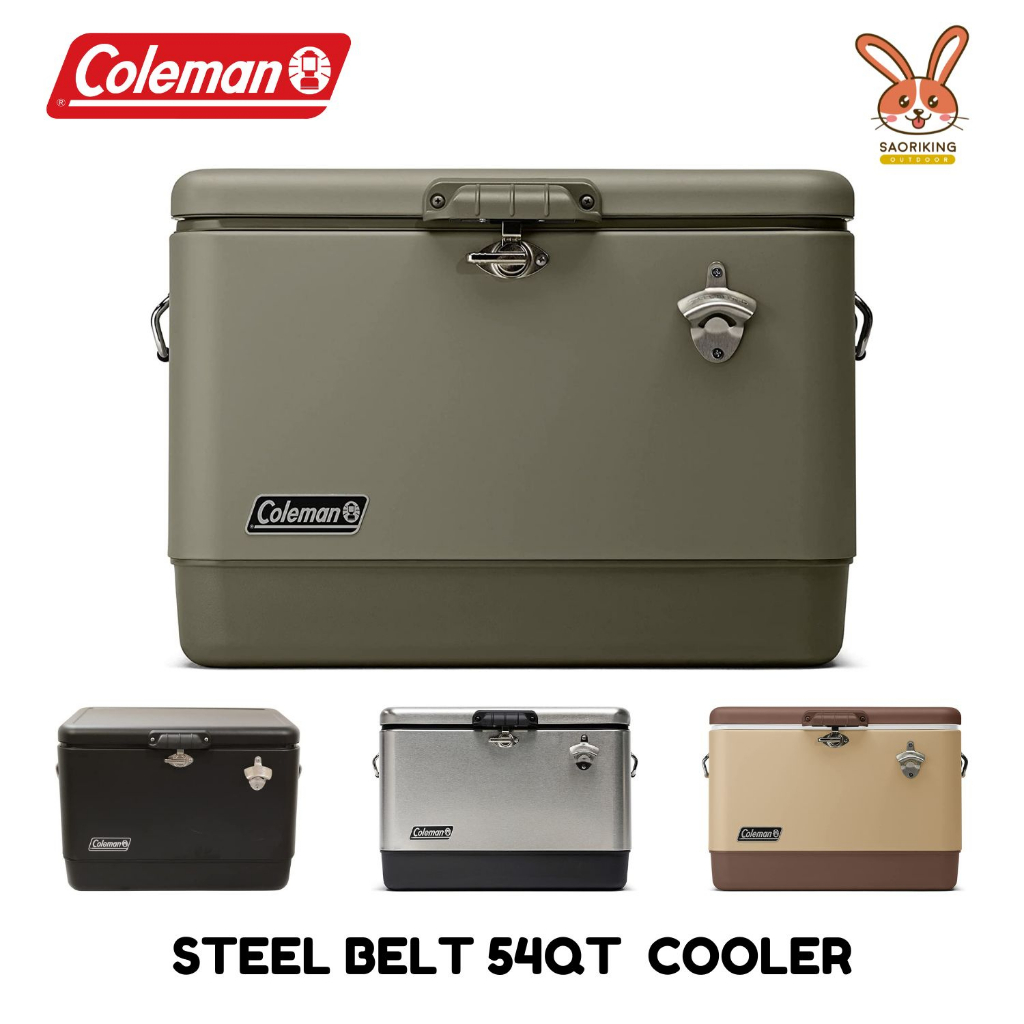 Coleman JP Stainless Steel Belt 54Qt  Cooler กระติกน้ำแข็ง แสตนเลส  (พร้อมส่ง)