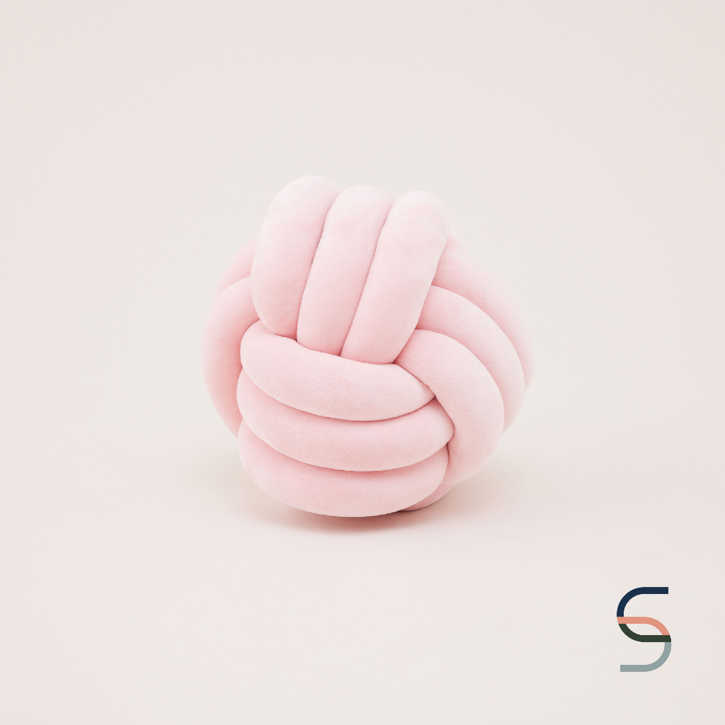 SARABARN Knot Cushion | หมอนอิงโซฟาทรงกลม สีชมพู