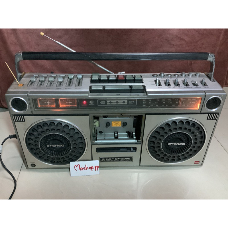 Sharp GF-9090 stereo radio recorder มือสอง ตำหนิเสียงเบามาก/เครื่องเล่นเทปและวิทยุ sharp gf-9090 fm am stereo cassette