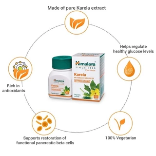 Preferred Himalaya Karela มะระขี้นกอินเดียสกัด 60 เม็ด ช่วยรักษาระดับน้ำตาลในเลือด