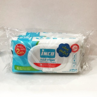 Baby wipe inco แผ่นใหญ่ไซส์ XL 200x300 mm แพ็คคู่ 2x40 แผ่น