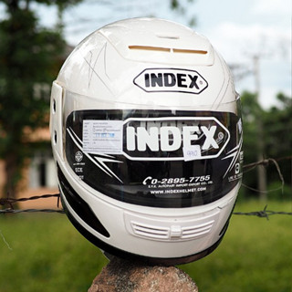 หมวกกันน็อคเต็ใบหุ้มคาง INDEX 811 i-shield สีพื้น แว่น 2 ชั้น Size L 59-60 cm