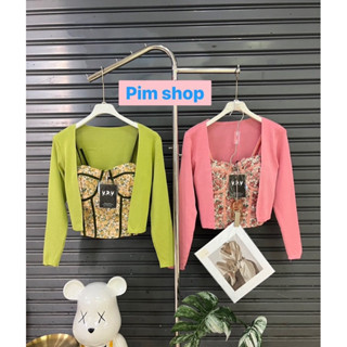 ❣️NEW COLLECTION ❣️ พร้อมส่ง 🌈งานนำเข้า งานเซ็ท 2ชิ้นสายเดี่ยว+เสื้อคลุม  สวย หรู ดูแพงมากแม่งานดีแบบนี้