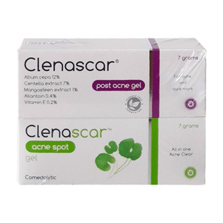 [ แพ็คคู่] Clenascar Acne Spot Gel 7G แต้มสิวสูตรเข้มข้น  / Post Acne Gel 7 ดูแลรอยแผลจากสิว รอยแดง รอยดำ