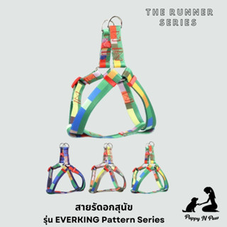 สายรัดอกสุนัขและแมว สายรัดอก ชุดรัดอกสุนัข สายรัดอกหมาใหญ่ Dog Harness EVERKING The Runner Series - Pattern 9