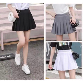 🔥กระโปรงสไตล์เกาหลี เทนนิส มีซับในในตัว สีพื้น📌