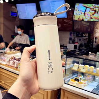 กระบอกน้ำมีหูหิ้ว ขวดน้ำพกพา ขวดใส่น้ำ ขวดแก้ว กระติกน้ำ 400ml. DBB383