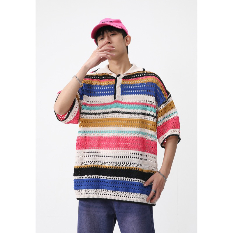 SLURBOYY Rainbow Polo เสื้อโปโลไหมพรม (SB0738)