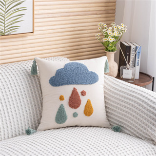 ปลอกหมอนแบบปักลาย หมอน Pillow Cover Rainbow, Cloud &amp; Moon by a child story