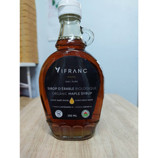 น้ำเชื่อม ออร์แกนิคเมเปิลไซรัป ตราเวอร์ฟราน ขนาด 250 มล. Organic Maple Syrup (VIFRANC BRAND)