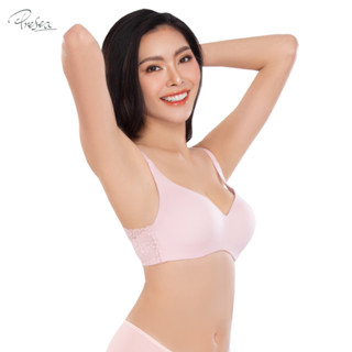 Presea บราไร้โครง Wireless bra ตกแต่งผ้าลูกไม้ด้านหลัง MA1514