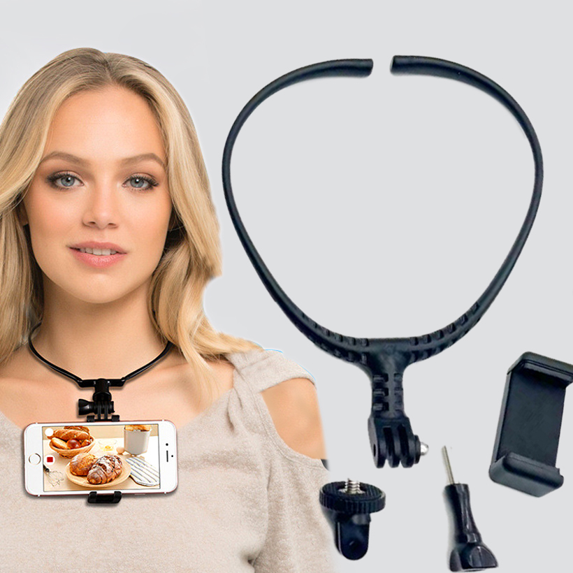 ขายึดคล้องคอ Neck Camera Holder Mount for GoPro Hero 13/12/11/10/9/8/7/6/5/4 และโทรศัพท์ ทุกรุ่น วัสดุABS