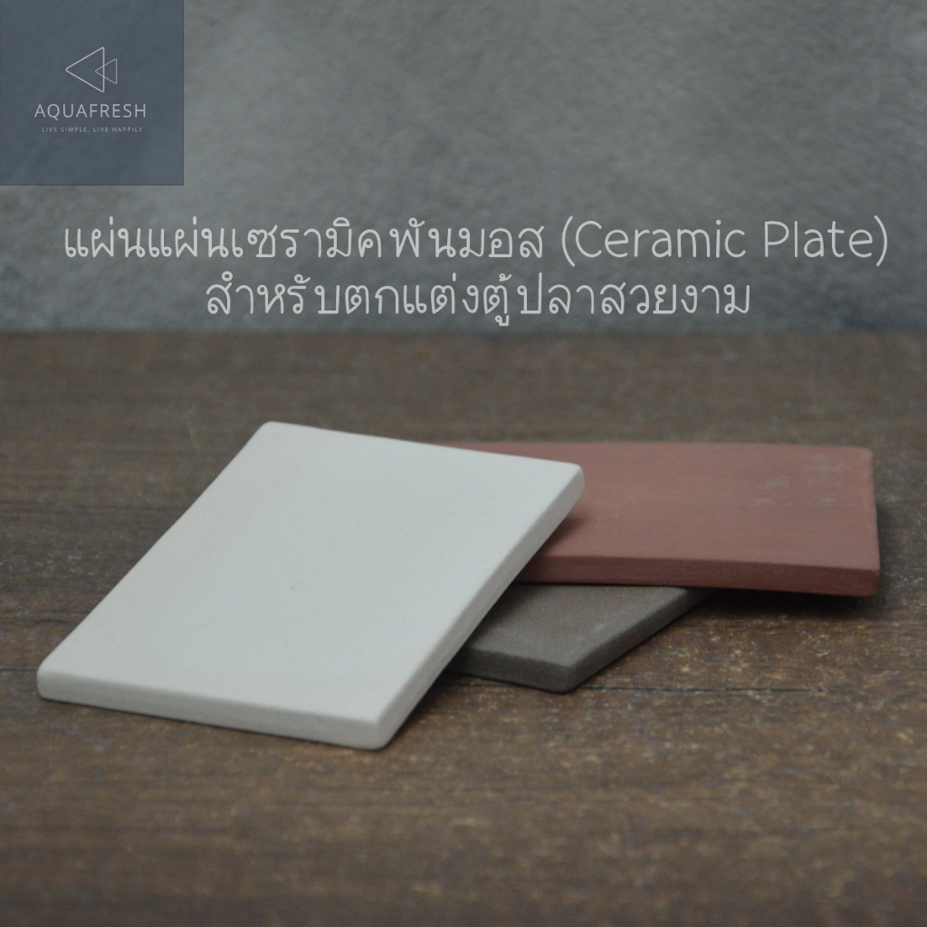 Ceramic Plate (Size 10 x 7 cm), แผ่นเซรามิค ขนาด 10 x 7 ซม. สำหรับจัดหรือตกแต่งตู้ปลาสวยงาม แผ่นพันมอส - รูปที่ 4