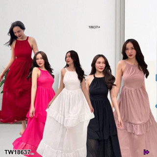 👗Pfashion [ส่งไวมาก🚛] P18637 แม็กซี่เดรสยาว คอเต่า ผุกโบว์หลัง ..