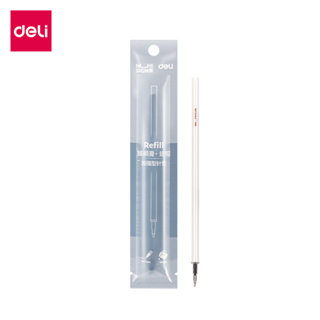 Deli ไส้ปากกาเจลหมึกสีดำ เปลี่ยนไส้หมึกเจล แบบรีฟิล อุปกรณ์สำนักงาน เครื่องเขียน Gel Pen Refill